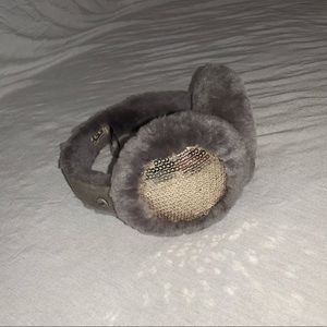 GREY SEQUIN UGG EARMUFFS